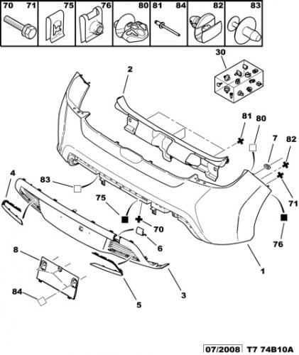 Schema demontage phare 307