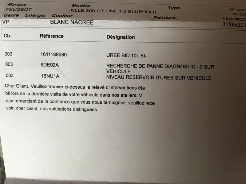 Défaut Moteur Faites Réparer Le Véhicule 308 Batterie