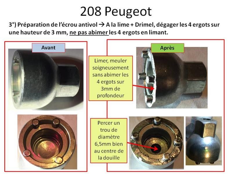 TUTO Ecrou antivol Peugeot cassé Forum Peugeot