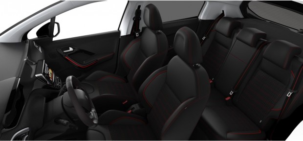 Peugeot 208 GT-Line : Mi-TEP PU Mistral Oxford Noir - Rouge