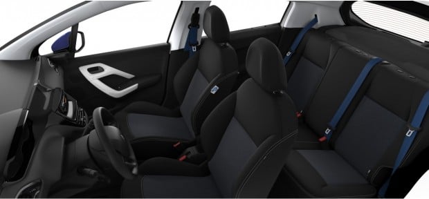 Peugeot 208 Like : Tissu Like Noir-Bleu