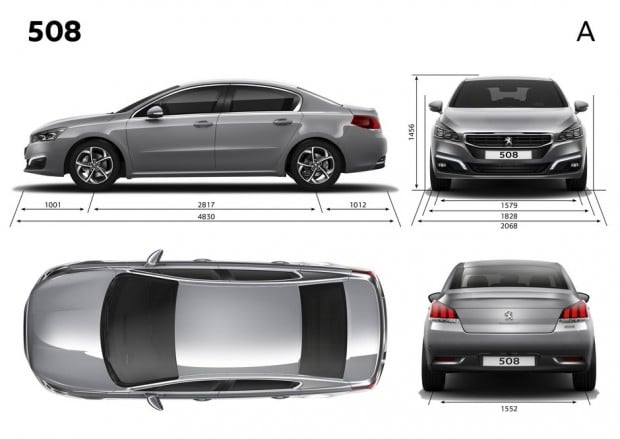 Dimensions extérieures de la Peugeot 508