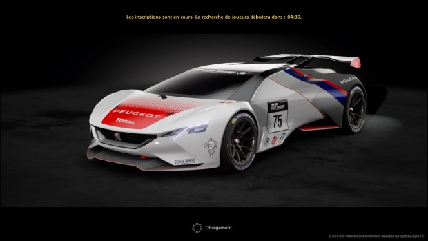 Nous courrons avec une Peugeot Vision Gran Turismo