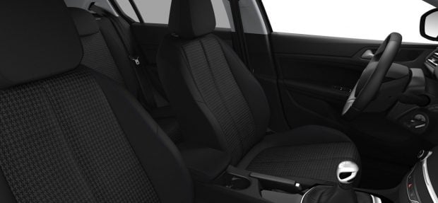 Peugeot 308 Style : Chaîne & Trame Meco Noir Mistral avec surpiqûres bleues