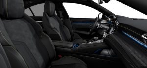 Cuir Sellier/Alcantara/Maille 3D Noir Mistral avec surpiqûres Kryptonite et Tramontane