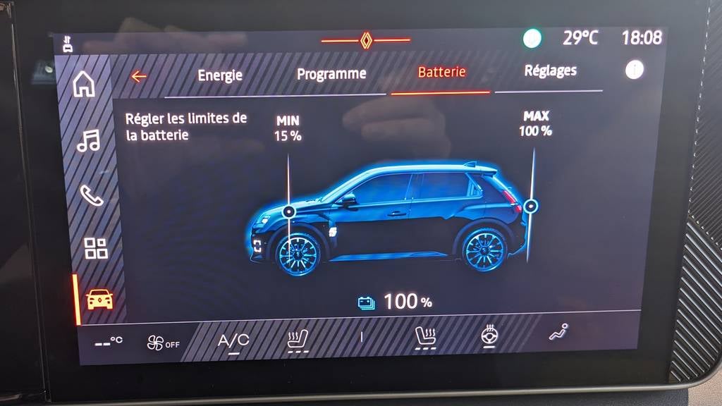 Ecran tactile Renault 5 E-TECH