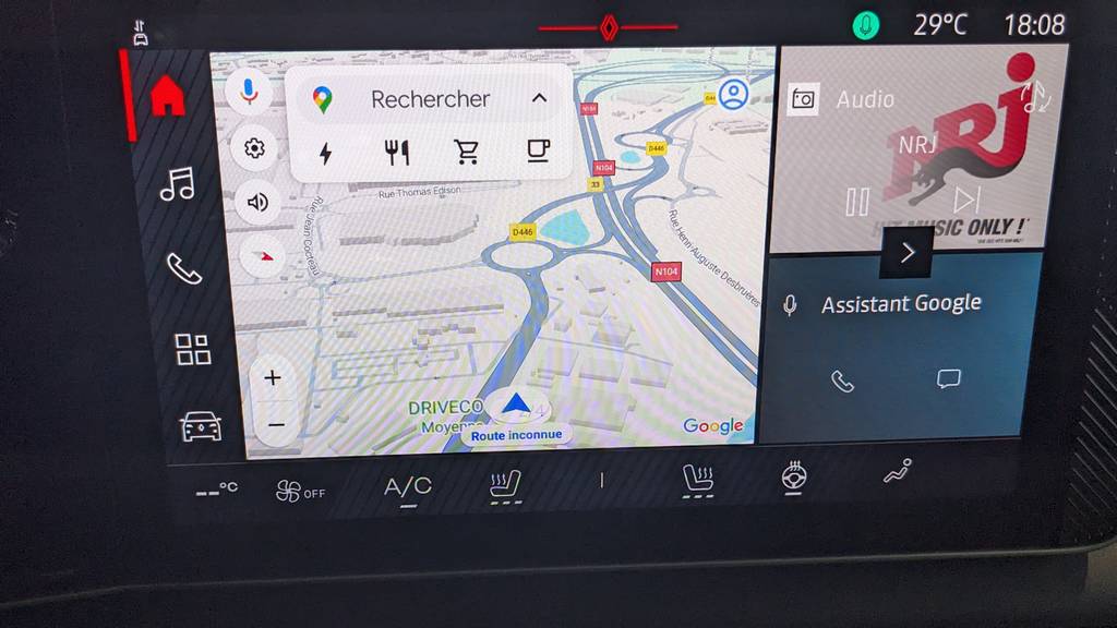 Navigation Google Maps sur Renault 5