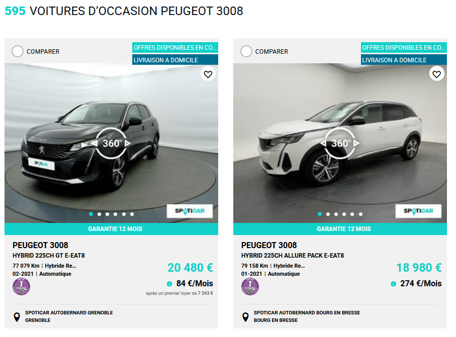 Peugeot véhicule occasion 2026