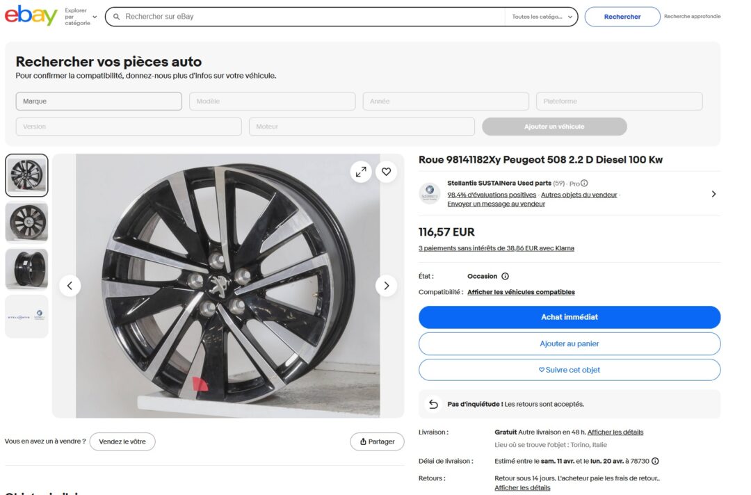 pièces occasion Stellantis eBay