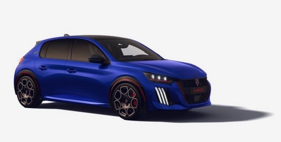 Peugeot e-208 GTi bleu Miramar